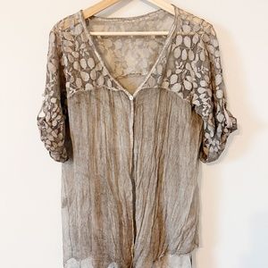 Made in Italy two piece Cotton and Lace Top